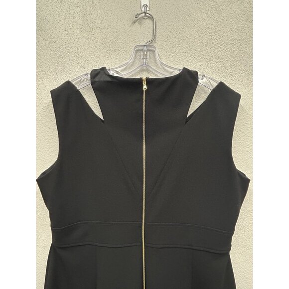 Calvin Klein Classic Sheath Dress Womens 16 Black Sleeveless Knee Length Career - Picture 5 of 12
